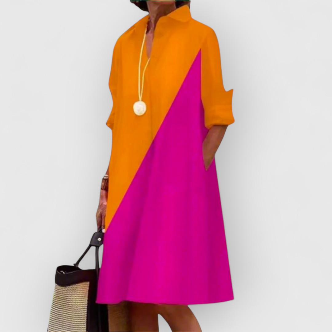 Zadie - Modern Flame Lapel Dress