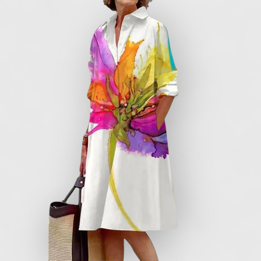Zariah - Floral Muse Lapel Dress