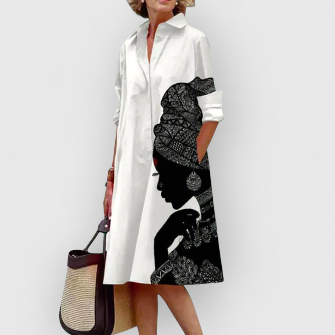 Shilrey - Artistic Elegance Lapel Dress