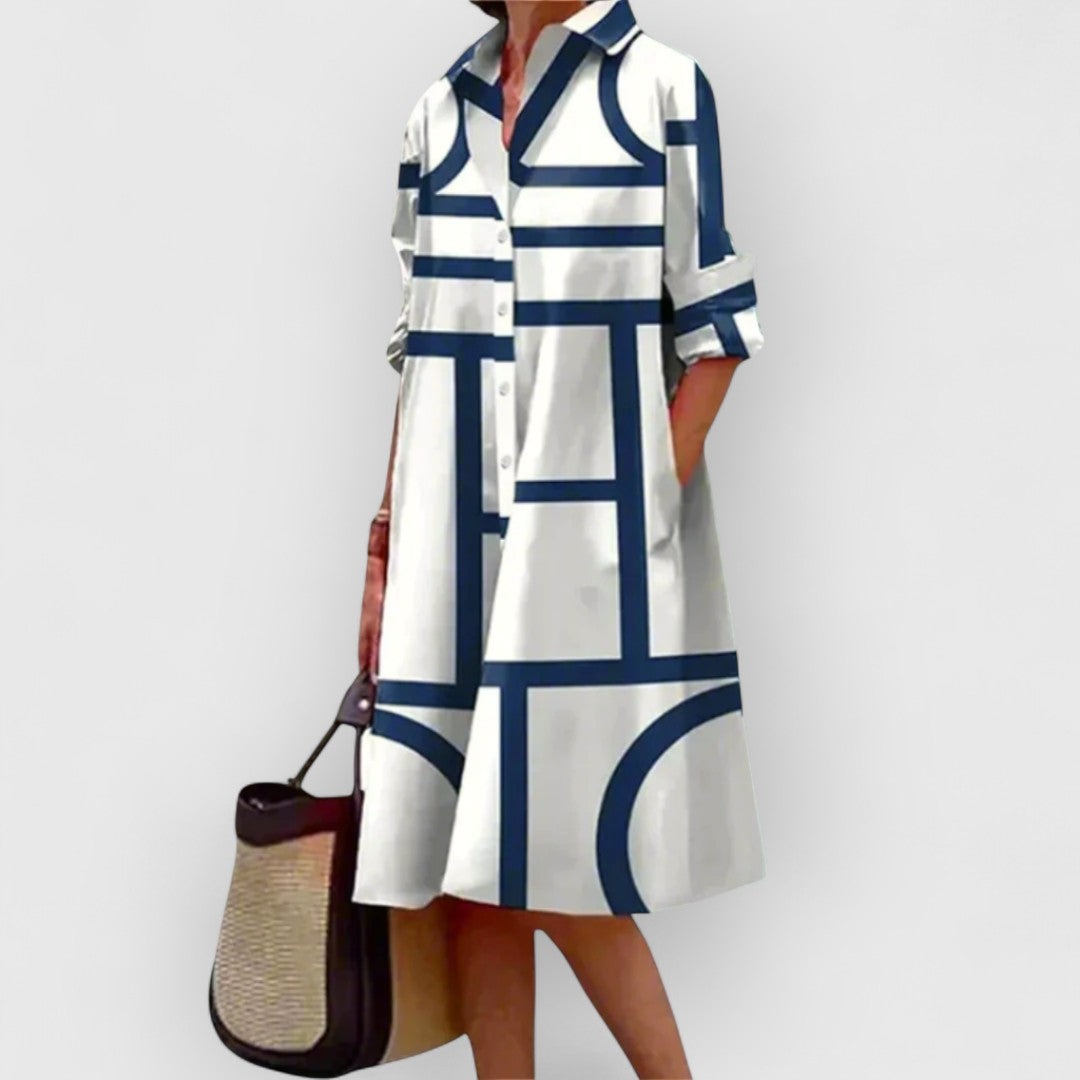 Reese - Linear Edge Lapel Dress