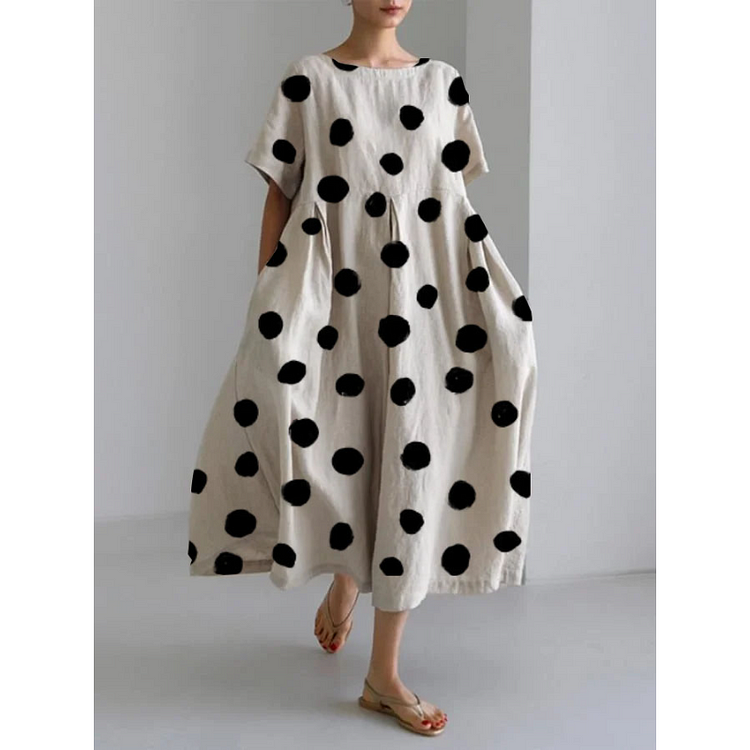Linnie - Polka Dot Casual Dress