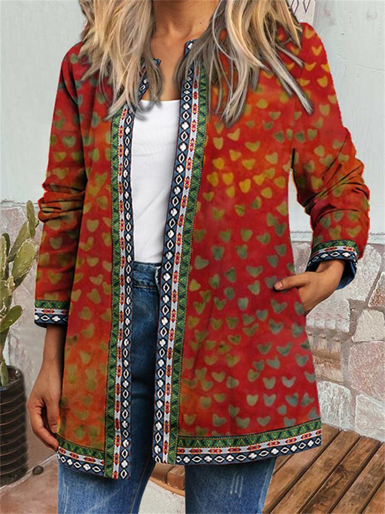 Khloe - Radiant Retro Style Printed Cardigan