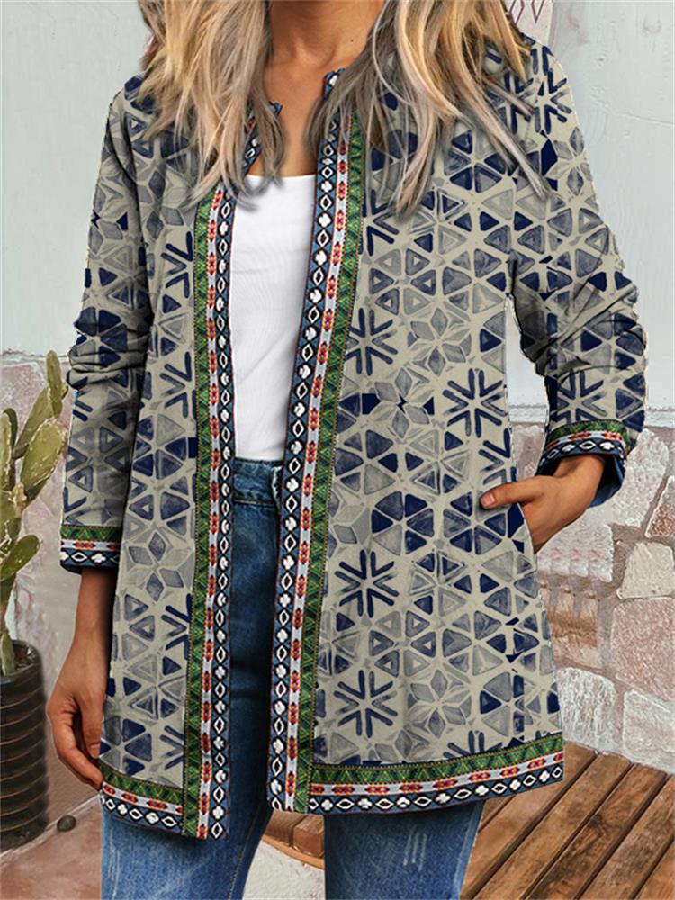 Juliana - All-season Retro Style Printed Cardigan