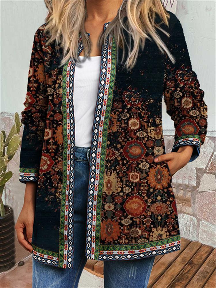Jessica - Trendy Retro Style Printed Cardigan