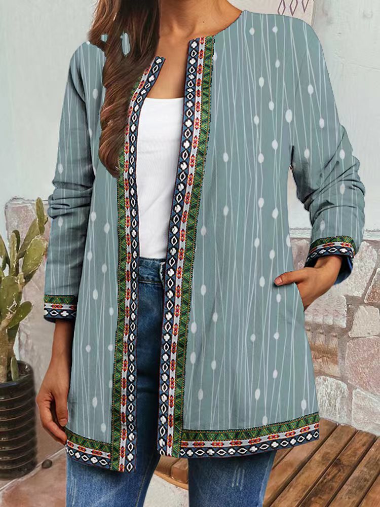 Kendall - Soft Lines Retro Style Printed Cardigan