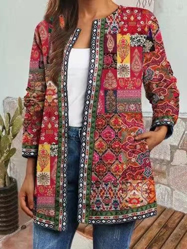 Indy - Sophisticated Retro Style Printed Cardigan