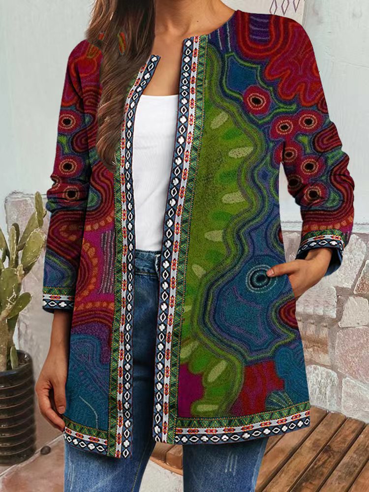 Idaline - Mosaic Muse Retro Style Printed Cardigan