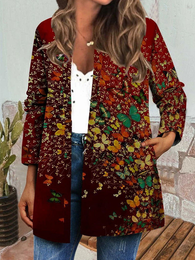 Heidi - Lightweight Retro Style Printed Cardigan