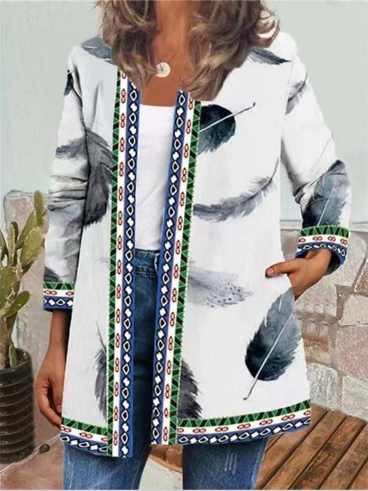 Issa - Versatile Retro Style Printed Cardigan