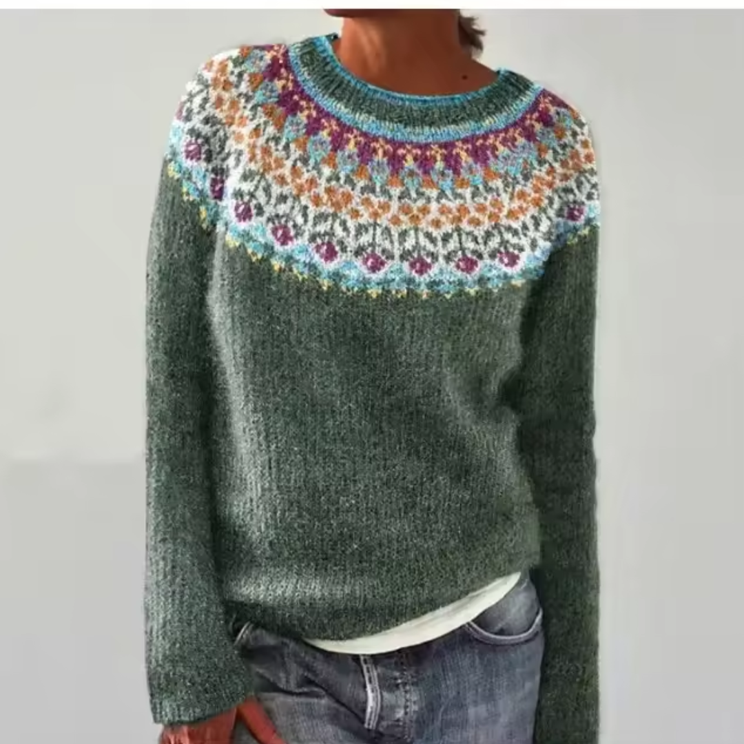 Clarie – Elegant Yoke Sweater