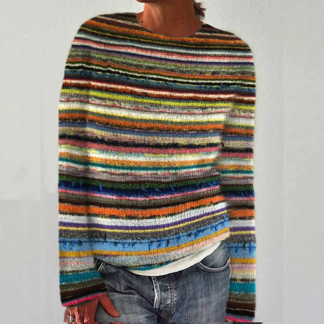 Elara – Vibrant Stripes Sweater