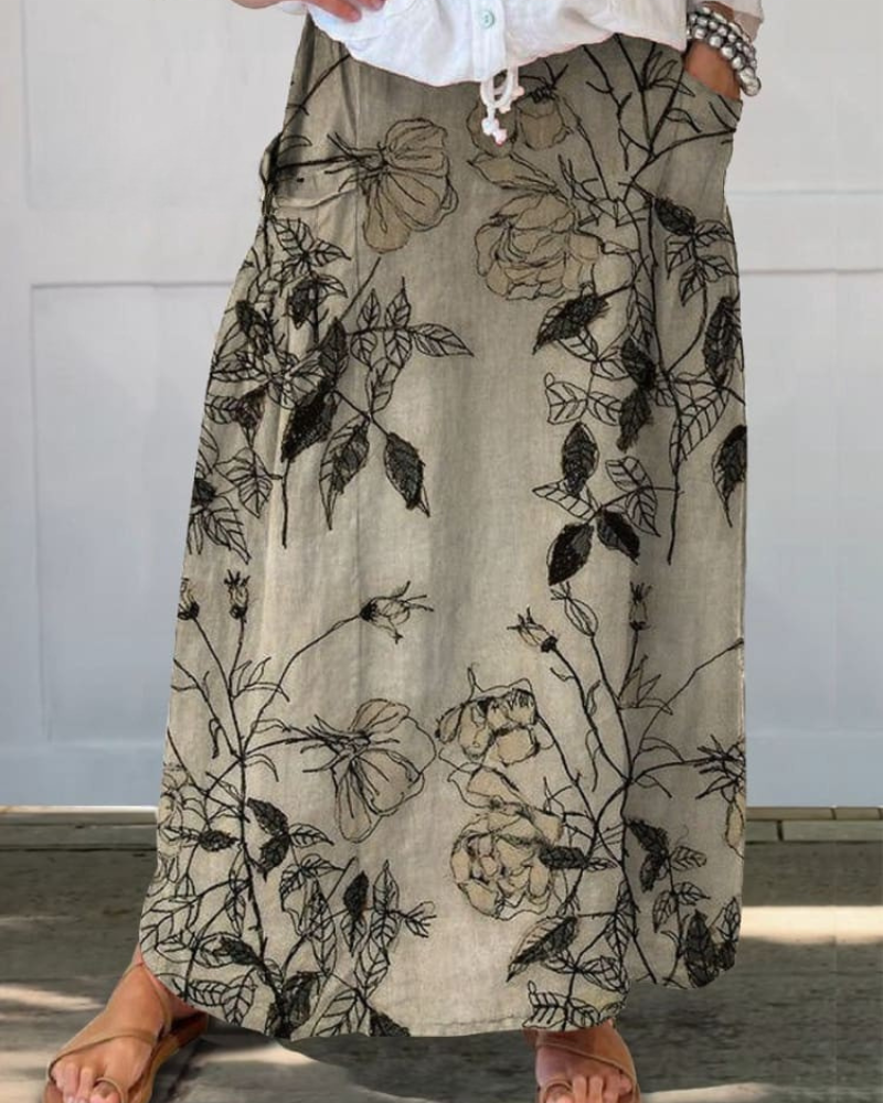 Kyra - Botanical Breeze Pocket Skirt