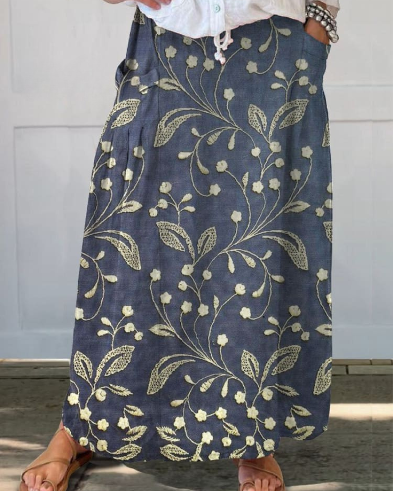 Zaylee - Midnight Bloom Pocket Skirt