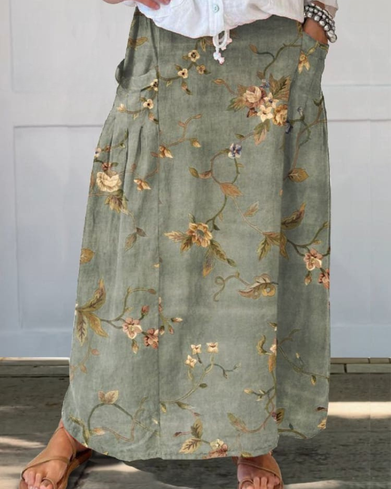 Imielyn - Rustic Bloom Pocket Skirt