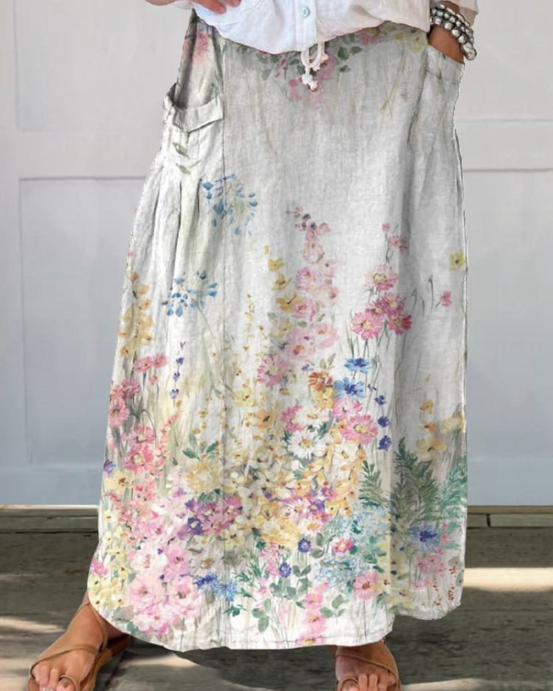 Amaris - Blush Meadow Pocket Skirt