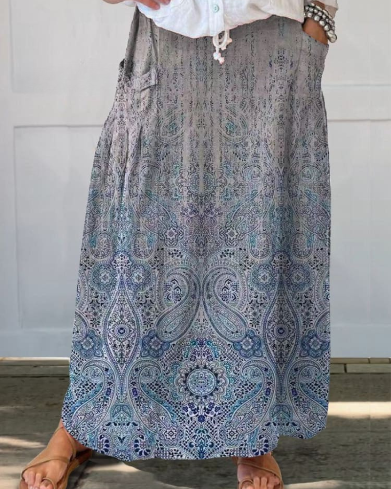 Everly - Serene Tides Pocket Skirt