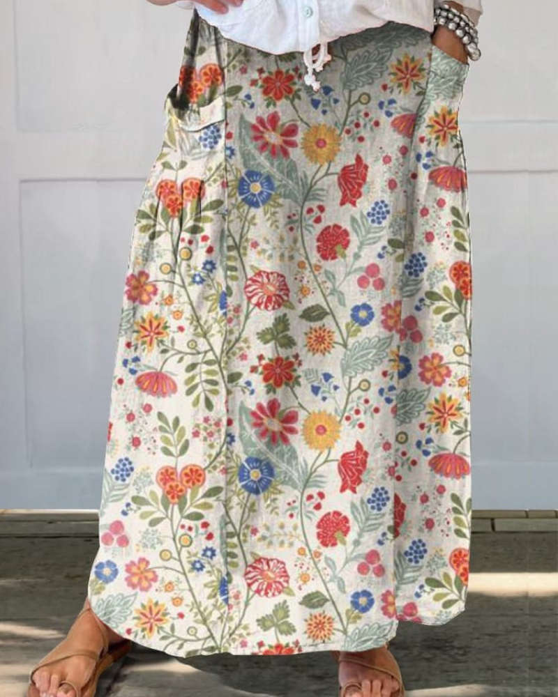 Margo - Garden Whimsy Pocket Skirt