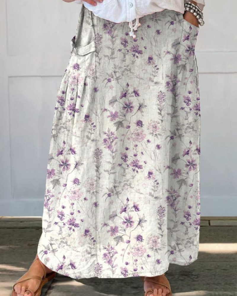Maddie - Soft Bloom Pocket Skirt