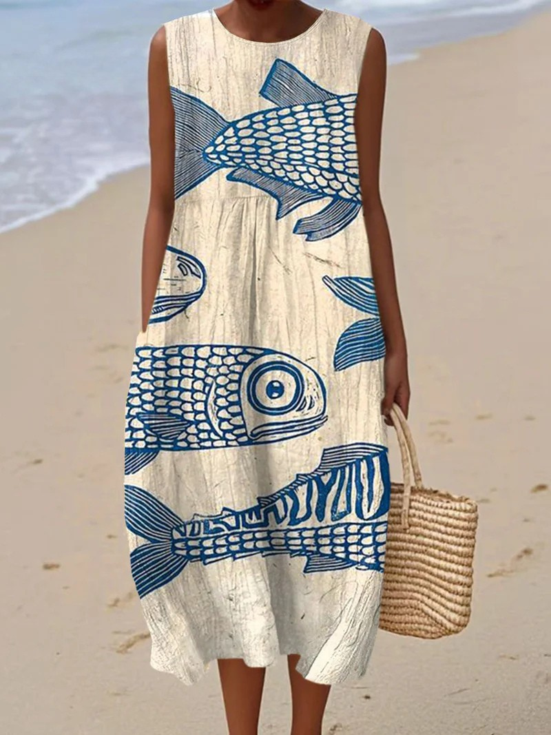 Lunelle – Coastal Charm Sleeveless Dress