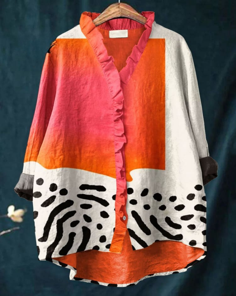 Liliane - Safari Glow Ruffle Shirt