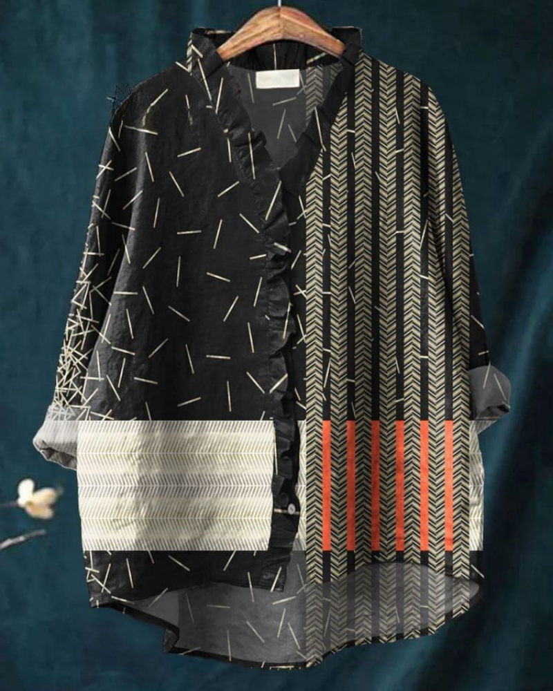 Luella - Dynamic Stripe Ruffle Shirt