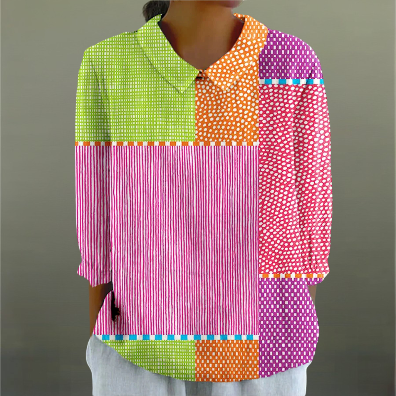 Torrie – Playful Patchwork Vintage Blouse