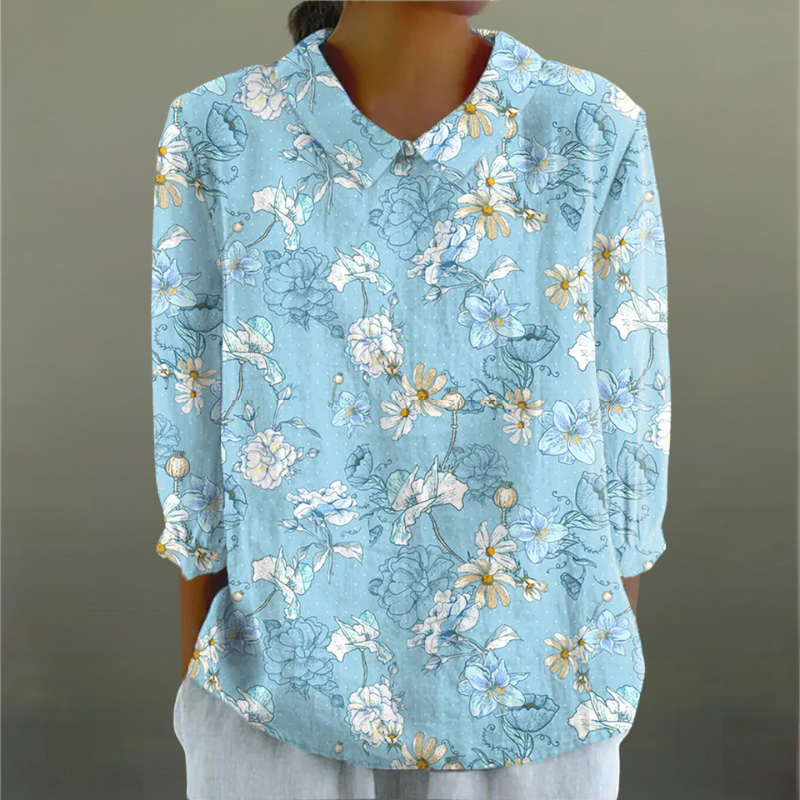 Nessa – Tranquil Floral Vintage Blouse