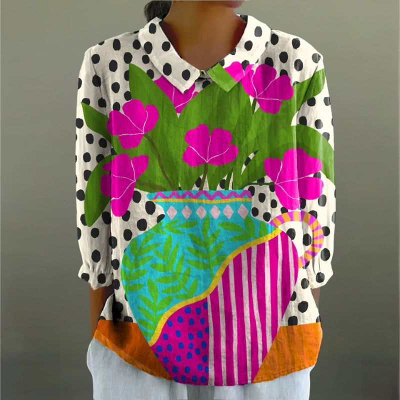 Roxanne – Polka Bloom Vintage Blouse