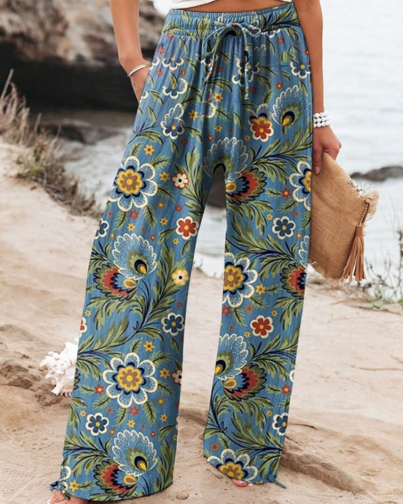 Lina - Boho Floral Trouser