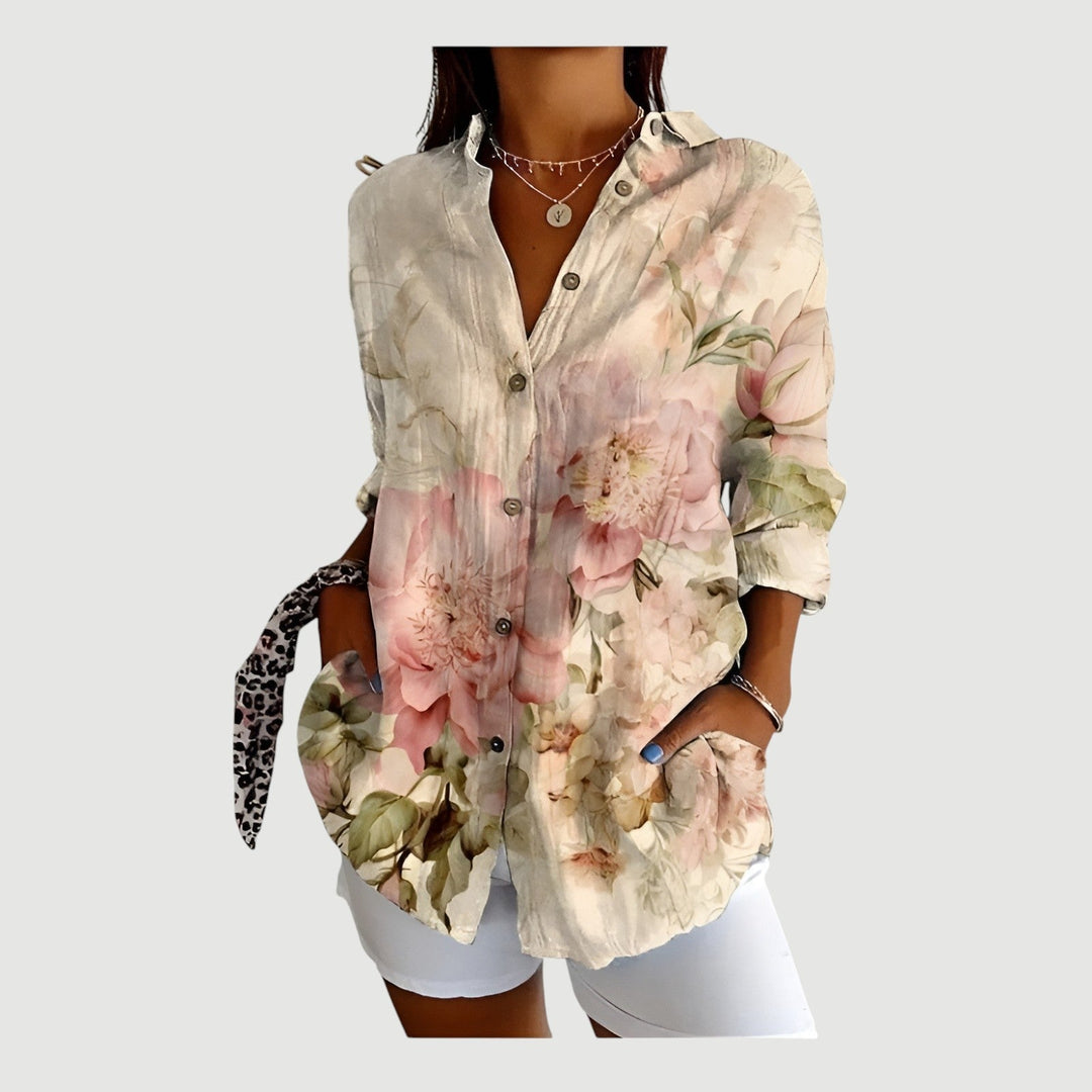 Sallie – Vintage Rose Shirt Blouse