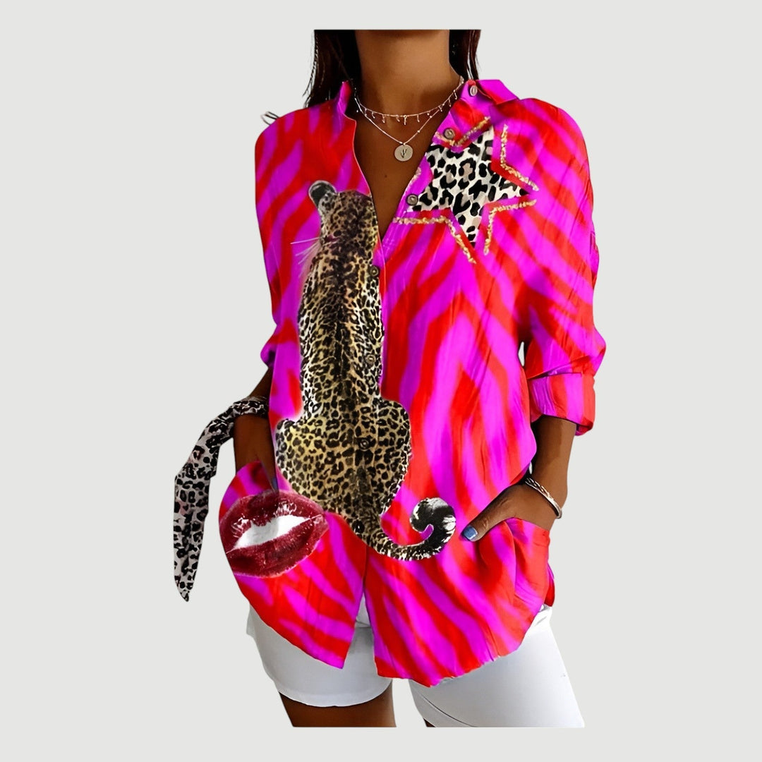 Amie – Leopard Luxe Shirt Blouse