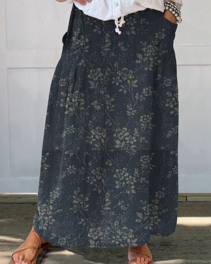 Emery - Vintage Floral Pocket Skirt