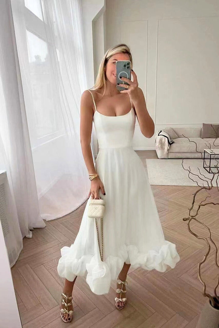 Annika - Elegant Ruffle Swing Dress