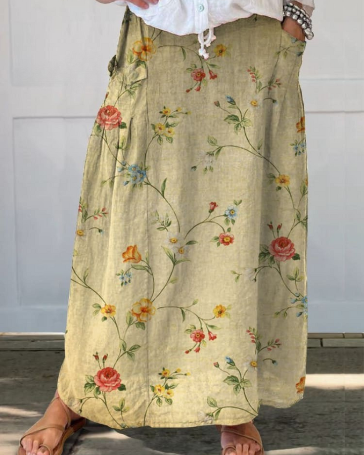 Carolina - Sun-Kissed Floral Pocket Skirt