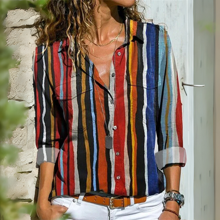 Atasha – Colorwave Button-Up Blouse
