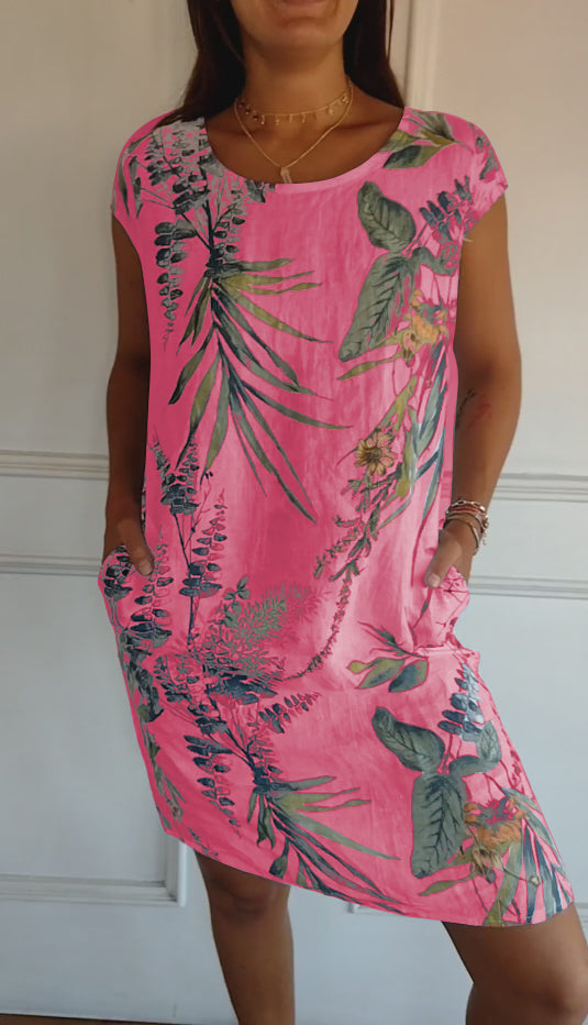 Marilyn - Comfortable Dress with Round Neck