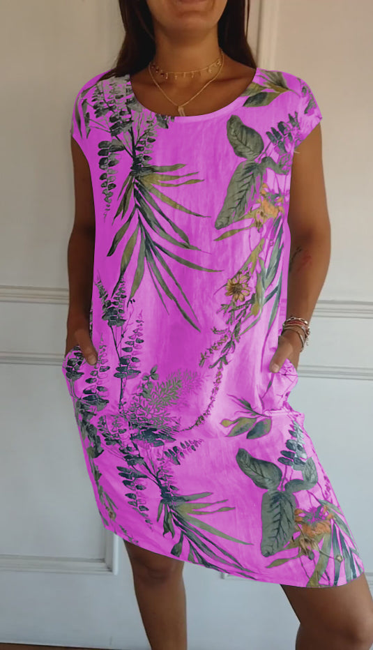 Marilyn - Comfortable Dress with Round Neck