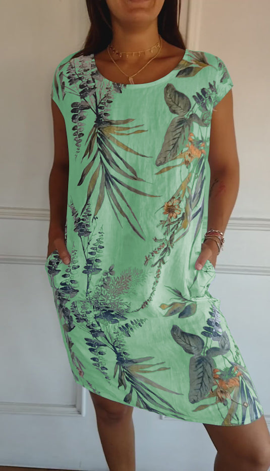 Marilyn - Comfortable Dress with Round Neck