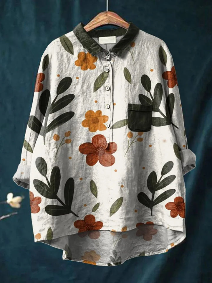 Hazel – Relaxed Botanical Art Shirt