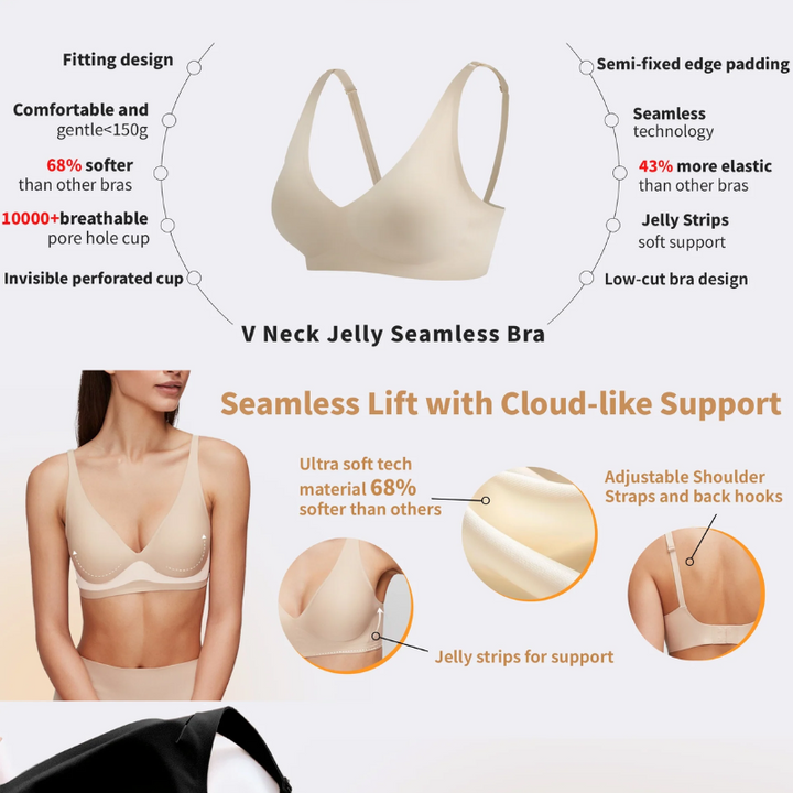 Jenni - Soft Deep-V Seamless Bra