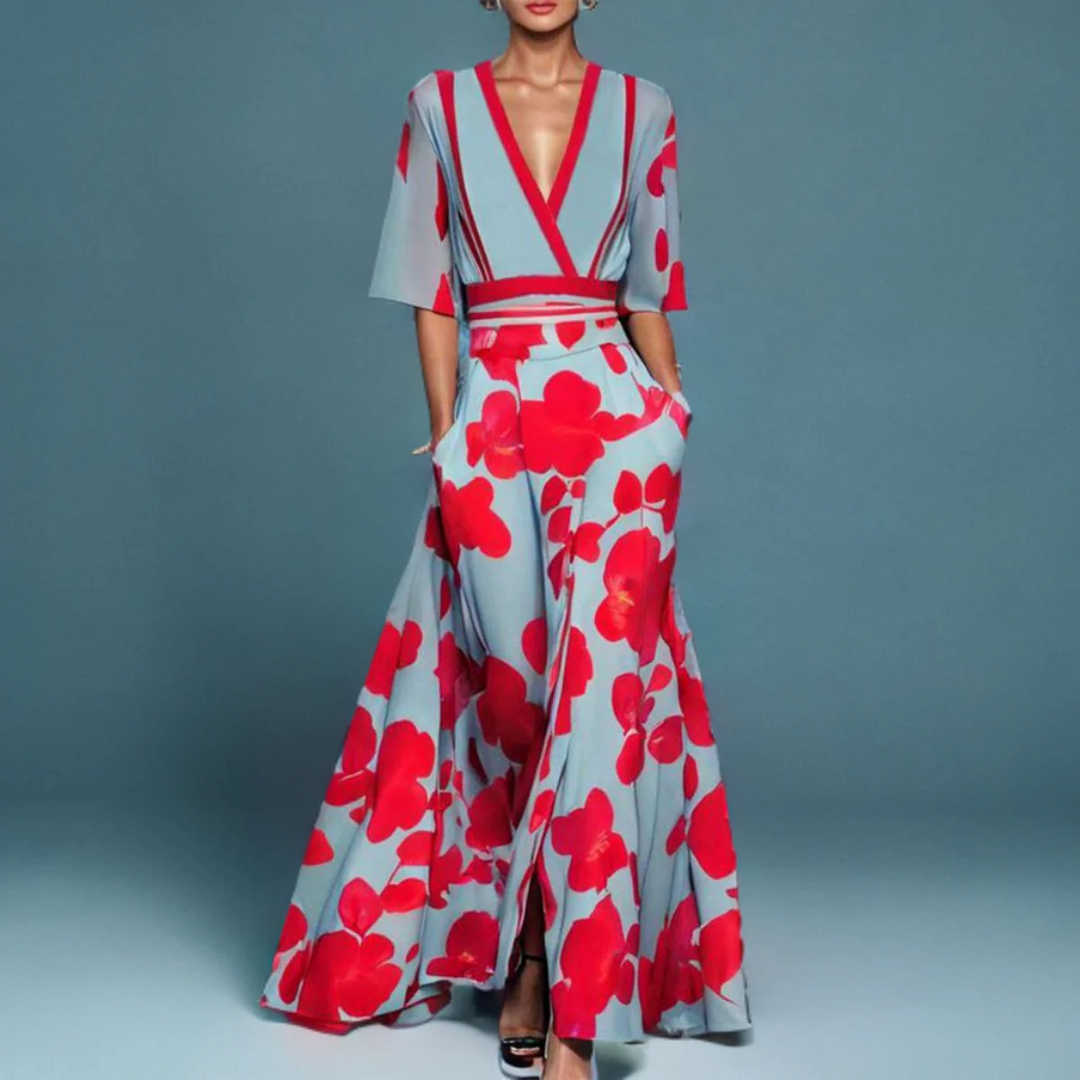 Jill - Elegant Maxi Dress with Floral Pattern