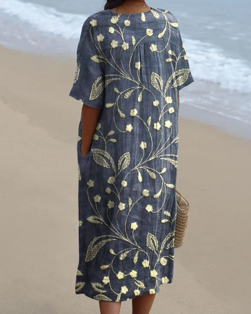 Brianna - Casual Floral V-Neck Flowy Dress