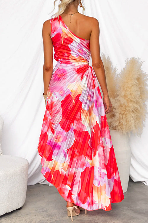 Nancy - Elegant One-Shoulder Floral Dress