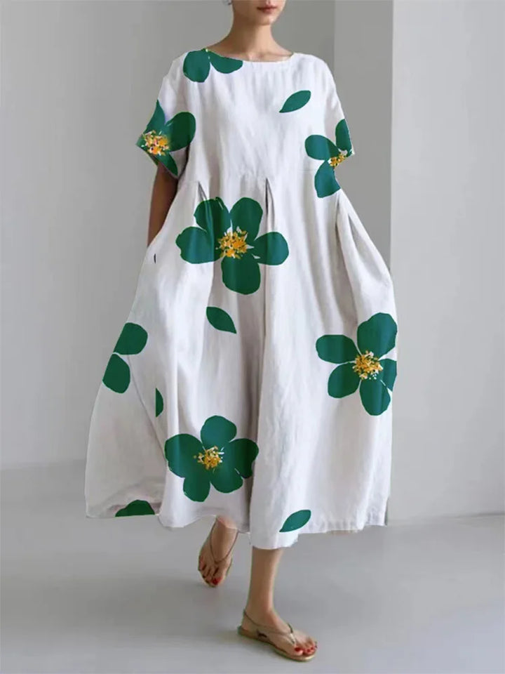 Norie - Spring Floral Round Neck Dress