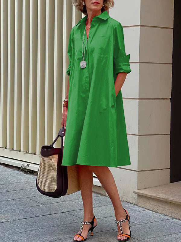 Cassie - Effortless Lapel Midi Dress