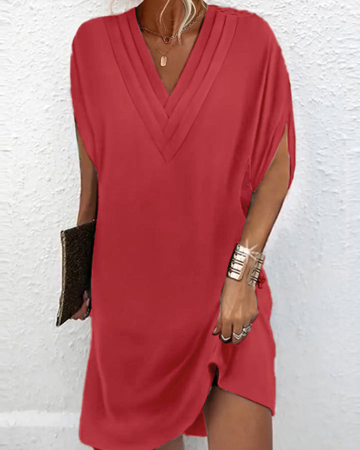 Sereia - Breezy V-Neck Shift Dress