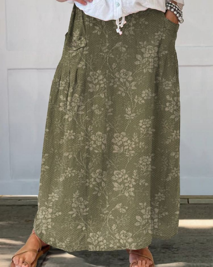 Emery - Vintage Floral Pocket Skirt