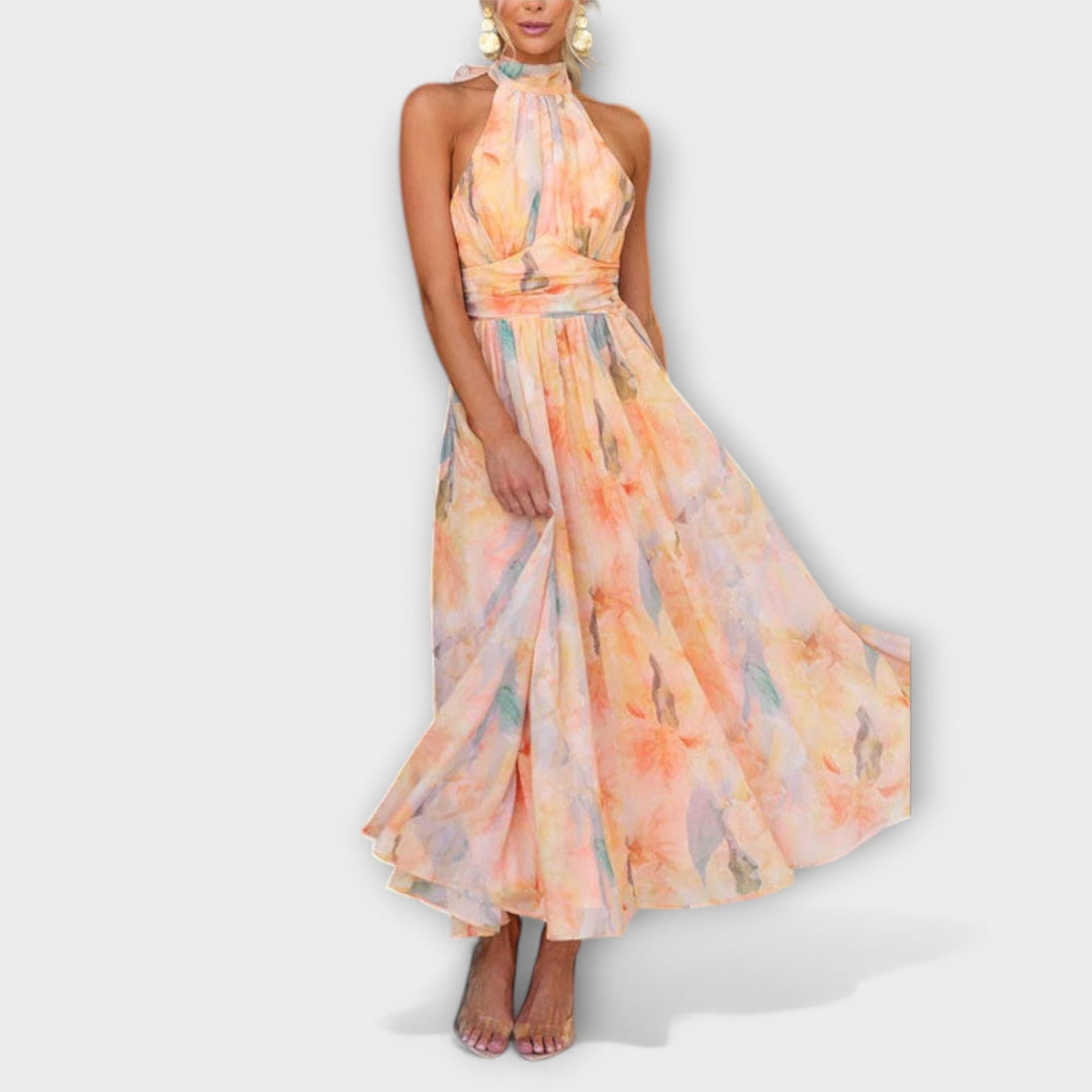 Cecille – Flowy Halter-Neck Dress