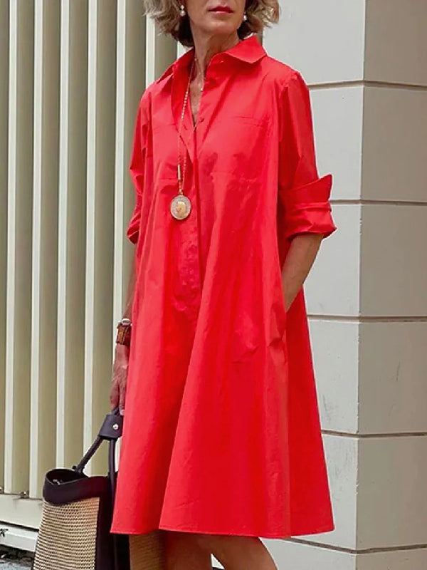 Cassie - Effortless Lapel Midi Dress
