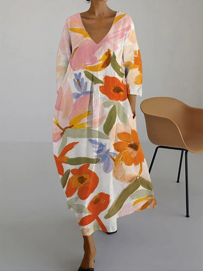 Isla - Print V-neck Dress